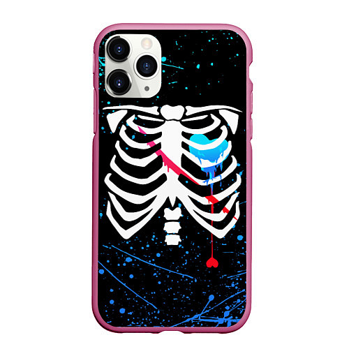 Чехол iPhone 11 Pro матовый UNDERTALE / 3D-Малиновый – фото 1