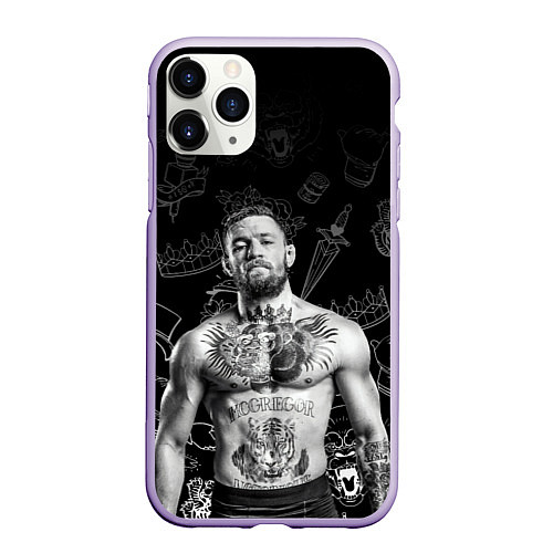 Чехол iPhone 11 Pro матовый CONOR McGREGOR / 3D-Светло-сиреневый – фото 1