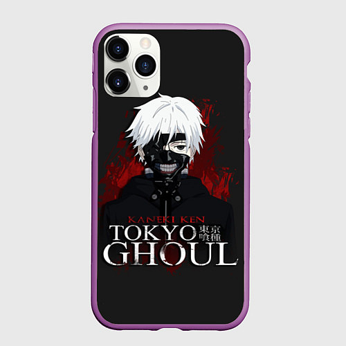 Чехол iPhone 11 Pro матовый Токийский гуль / 3D-Фиолетовый – фото 1