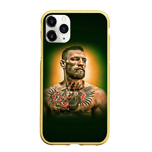 Чехол iPhone 11 Pro матовый Conor McGregor / 3D-Желтый – фото 1