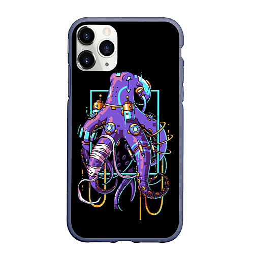 Чехол iPhone 11 Pro матовый Octopus / 3D-Серый – фото 1