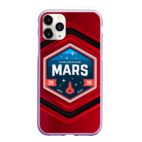 Чехол iPhone 11 Pro матовый MARS NASA / 3D-Сиреневый – фото 1