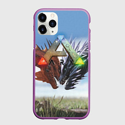 Чехол iPhone 11 Pro матовый Ark Survival Evolved, цвет: 3D-фиолетовый
