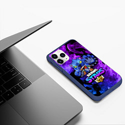 Чехол iPhone 11 Pro матовый Brawl Stars LEON, цвет: 3D-тёмно-синий — фото 2