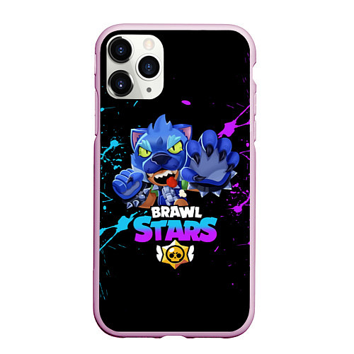 Чехол iPhone 11 Pro матовый Brawl Stars LEON / 3D-Розовый – фото 1