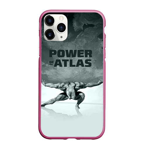 Чехол iPhone 11 Pro матовый Power of the Atlas / 3D-Малиновый – фото 1