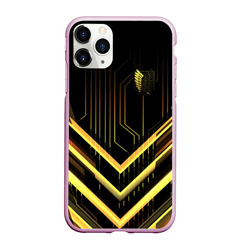 Чехол iPhone 11 Pro матовый Атака Титанов / 3D-Розовый – фото 1