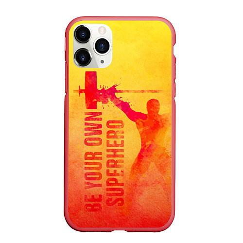 Чехол iPhone 11 Pro матовый Be your own Superhero / 3D-Красный – фото 1