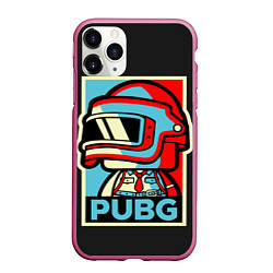 Чехол iPhone 11 Pro матовый PUBG, цвет: 3D-малиновый