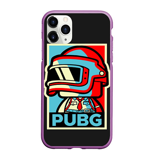 Чехол iPhone 11 Pro матовый PUBG / 3D-Фиолетовый – фото 1