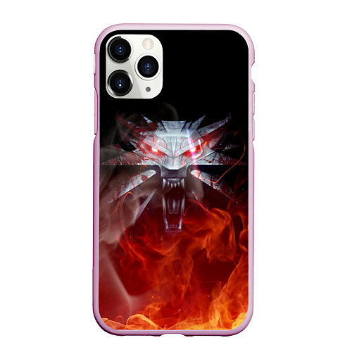 Чехол iPhone 11 Pro матовый ВЕДЬМАК / 3D-Розовый – фото 1