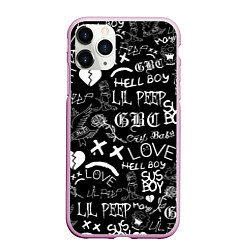 Чехол iPhone 11 Pro матовый LIL PEEP LOGOBOMBING, цвет: 3D-розовый