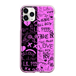 Чехол iPhone 11 Pro матовый LIL PEEP LOGOBOMBING, цвет: 3D-розовый