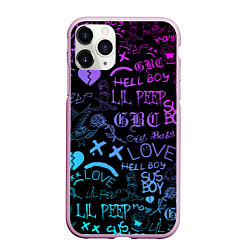 Чехол iPhone 11 Pro матовый LIL PEEP LOGOBOMBING, цвет: 3D-розовый