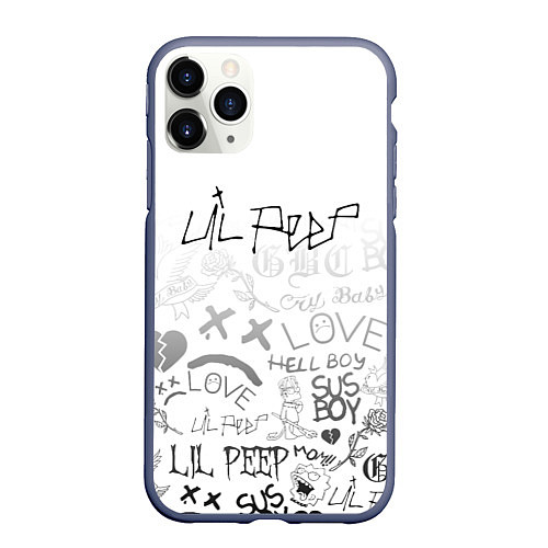 Чехол iPhone 11 Pro матовый LIL PEEP / 3D-Серый – фото 1