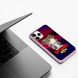 Чехол iPhone 11 Pro матовый Brawl stars, цвет: 3D-розовый — фото 2