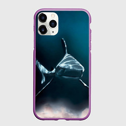Чехол iPhone 11 Pro матовый Акула, цвет: 3D-фиолетовый