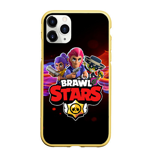 Чехол iPhone 11 Pro матовый BRAWL STARS / 3D-Желтый – фото 1