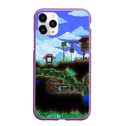 Чехол iPhone 11 Pro матовый TERRARIA EXCLUSIVE / 3D-Фиолетовый – фото 1