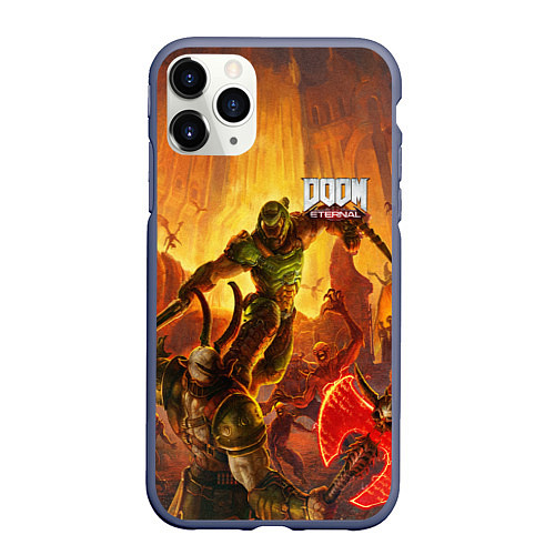 Чехол iPhone 11 Pro матовый DOOM / 3D-Серый – фото 1