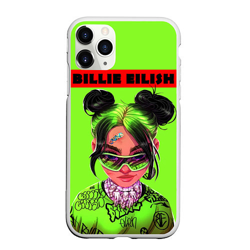 Чехол iPhone 11 Pro матовый Billie Eilish / 3D-Белый – фото 1