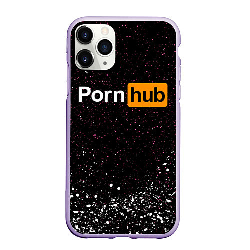 Чехол iPhone 11 Pro матовый PornHub / 3D-Светло-сиреневый – фото 1