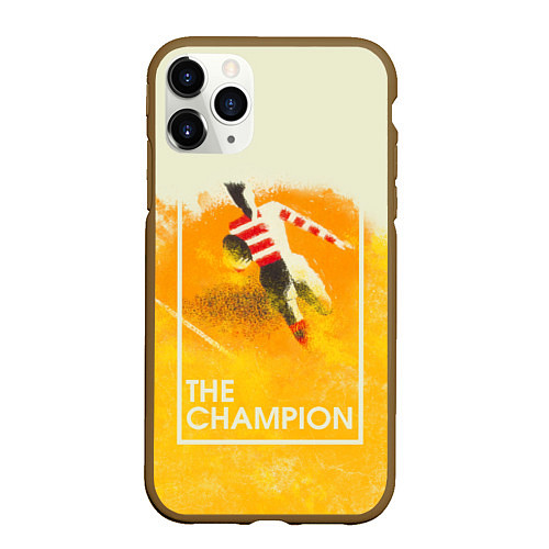 Чехол iPhone 11 Pro матовый Регби The Champion / 3D-Коричневый – фото 1