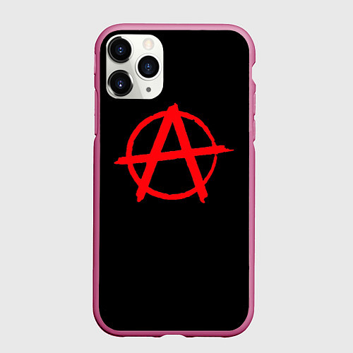 Чехол iPhone 11 Pro матовый Анархия / 3D-Малиновый – фото 1