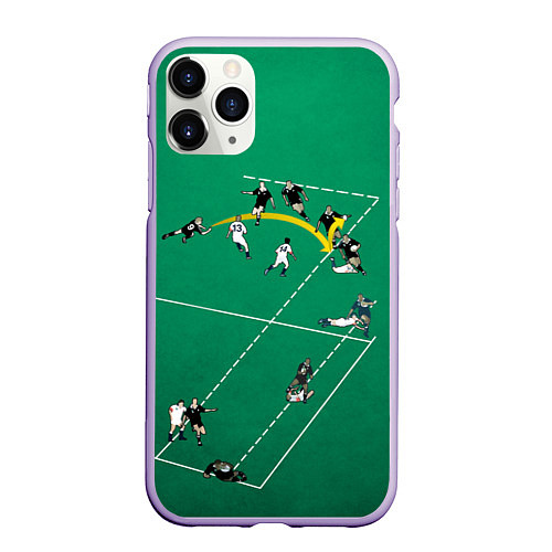 Чехол iPhone 11 Pro матовый Игра в регби / 3D-Светло-сиреневый – фото 1