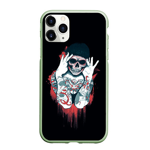 Чехол iPhone 11 Pro матовый Tatto Girls / 3D-Салатовый – фото 1