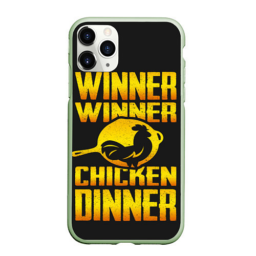 Чехол iPhone 11 Pro матовый Winner Chicken Dinner / 3D-Салатовый – фото 1