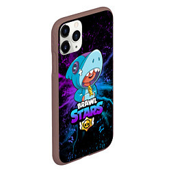 Чехол iPhone 11 Pro матовый BRAWL STARS LEON SHARK, цвет: 3D-коричневый — фото 2