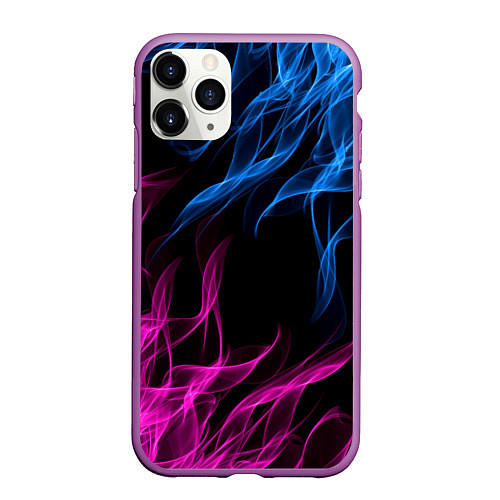 Чехол iPhone 11 Pro матовый БИТВА ОГНЕЙ / 3D-Фиолетовый – фото 1