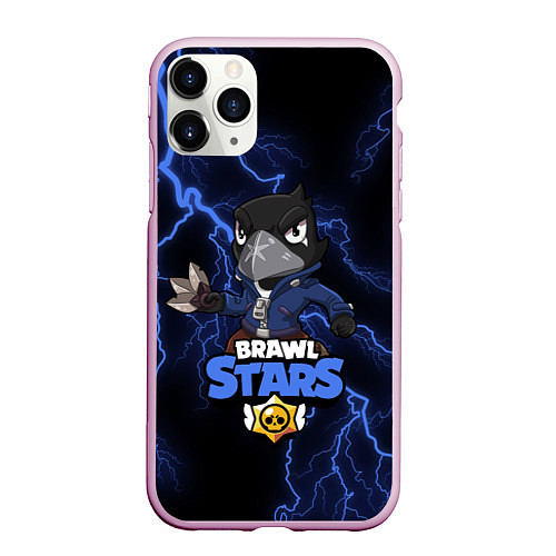 Чехол iPhone 11 Pro матовый Brawl Stars CROW / 3D-Розовый – фото 1