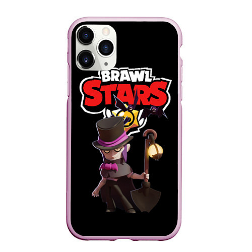 Чехол iPhone 11 Pro матовый Мортис Brawl Stars / 3D-Розовый – фото 1