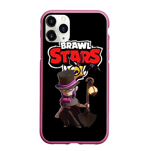 Чехол iPhone 11 Pro матовый Мортис Brawl Stars / 3D-Малиновый – фото 1