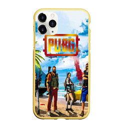 Чехол iPhone 11 Pro матовый PUBG, цвет: 3D-желтый