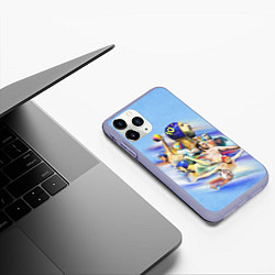 Чехол iPhone 11 Pro матовый Water polo players, цвет: 3D-светло-сиреневый — фото 2