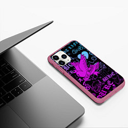 Чехол iPhone 11 Pro матовый LIL PEEP, цвет: 3D-малиновый — фото 2