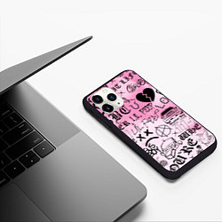 Чехол iPhone 11 Pro матовый LIL PEEP цвета 3D-черный — фото 2