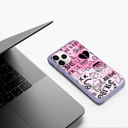 Чехол iPhone 11 Pro матовый LIL PEEP, цвет: 3D-светло-сиреневый — фото 2