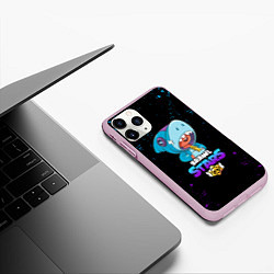 Чехол iPhone 11 Pro матовый BRAWL STARS LEON SHARK,, цвет: 3D-розовый — фото 2