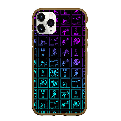 Чехол iPhone 11 Pro матовый PORTAL / 3D-Коричневый – фото 1
