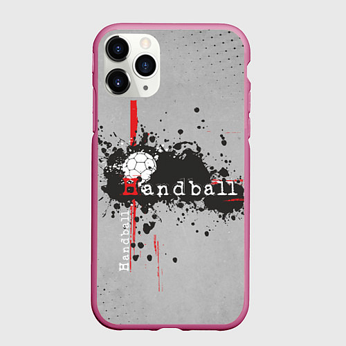 Чехол iPhone 11 Pro матовый Handball / 3D-Малиновый – фото 1
