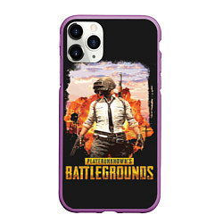 Чехол iPhone 11 Pro матовый PUBG, цвет: 3D-фиолетовый