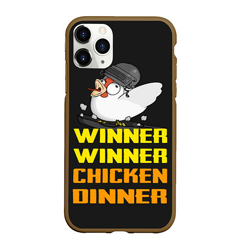 Чехол iPhone 11 Pro матовый Winner Chicken Dinner / 3D-Коричневый – фото 1