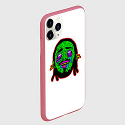 Чехол iPhone 11 Pro матовый Post Malone, цвет: 3D-малиновый — фото 2
