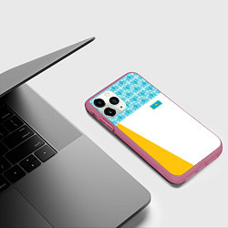 Чехол iPhone 11 Pro матовый Казахстан Форма, цвет: 3D-малиновый — фото 2