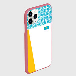 Чехол iPhone 11 Pro матовый Казахстан Форма, цвет: 3D-малиновый — фото 2