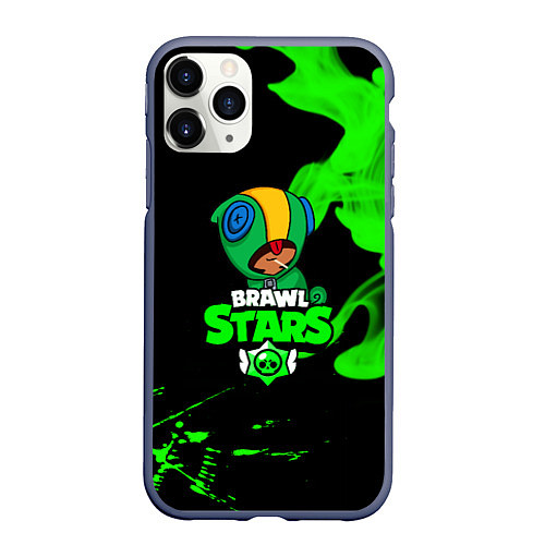 Чехол iPhone 11 Pro матовый BRAWL STARS LEON / 3D-Серый – фото 1